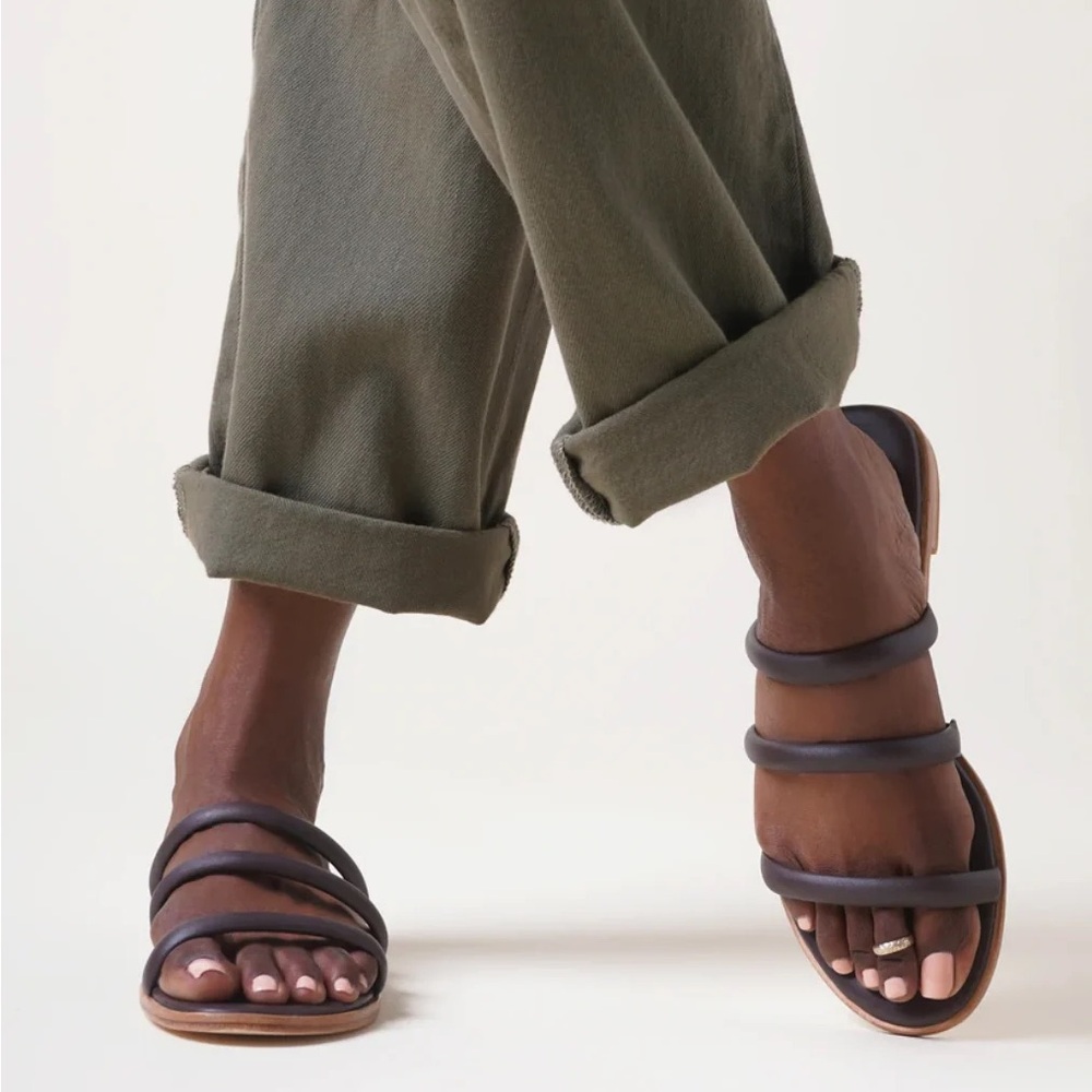 Charlotte Stone “Bruna” Sandals in Dark Brown “Cosmos” Color, Size 12